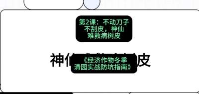 第2节：【物理手段】不动刀子不刮皮，神仙难救病树皮，课程：《经济作物冬季清园&middot;实战防坑指南》#识农AI