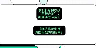 第3节：【核武药剂】爱恨交织的&ldquo;石硫合剂&rdquo;，到底该怎么用？，课程：《经济作物冬季清园&middot;实战防坑指南》#识农AI