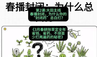 第2节：大田主线，春播封闭，为什么你的&ldquo;封闭药&rdquo;总白打？，课程：《3月春耕除草定全年：省钱、省药、不烧苗、少打两遍药的秘密》